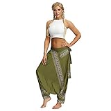 Größe ist M-Code ， Material: Polyesterfaser und Baumwolle. Schlichtes und bequemes Design, Yogahose im Ethno-Stil, Hose mit böhmischem Print