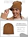 100% Cotton Beanie Hat for Men Women - Soft Unisex Winter Knit Skull Cap, Stretch Fit Fashion Fisherman Beanie, Coffee