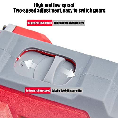 Akku-Bohrschrauber-Set, Akku-Schlagbohrschrauber mit zwei Geschwindigkeiten, 25+1 Drehmomenteinstellungen, LED-Licht, Elektroschrauber mit Aufbewahrungskoffer – Bild 4