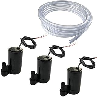 RUNCCI-YUN 3pcs Mini Water Pump DC 3V 5V Micro Submersible Motor Pump, Mini Brushless Water Pump+ 3M Clear Vinyl Tubing Flexible PVC Tubing for Fish Tank Fountain Aquarium GardeVerticalblack