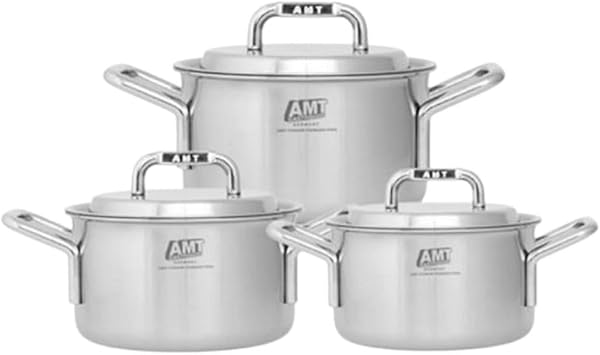 Dongwon Metal 316TI 5 Layers stainless steel Sharp Pot 3-piece set 6.3in16cm+7.9in20cm+9.4in24cm