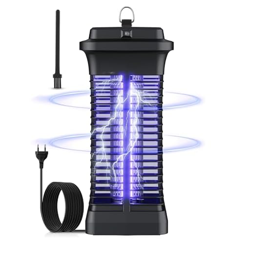 Lampara Antimosquitos Electrico, 6W Mata Mosquitos Electrico Alcance Efectivo de 30m², Mata Insectos Eléctrico con Interruptor y Cable 1,2 m, Eficazmente los Insectos Voladores para Uso en Interiores