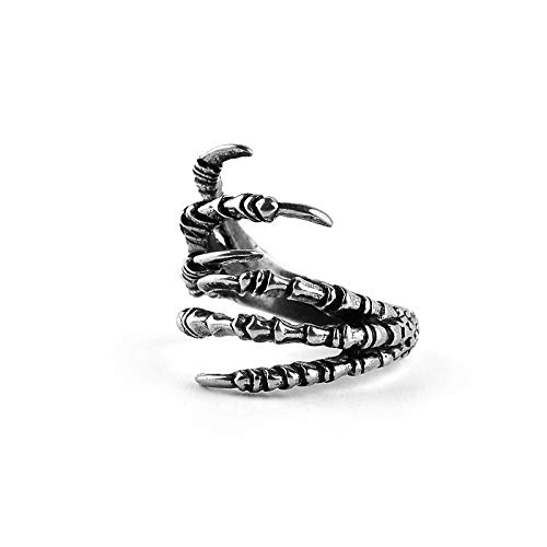 Image of GANGYUN 4 Pcs /Set Adjustable Cobra Snake Starfish Lotus Flower Yoga Finger Ring Open Wolf Eagle Dragon Claw Rings Sets Jewelry