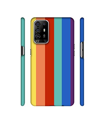 Image of Amazon Brand - Solimo Plastic Designer Rainbow Colors 3D Printed Hard Back Case Mobile Cover for Oppo F19 Pro Plus 5G / Oppo A94 5G (Multicolor)