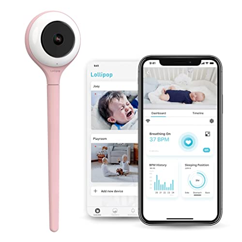 Lollipop Baby Monitor Upgraded Smart Wi-Fi Camera of True Crying Detection, Two-Way Audio, Infrared...