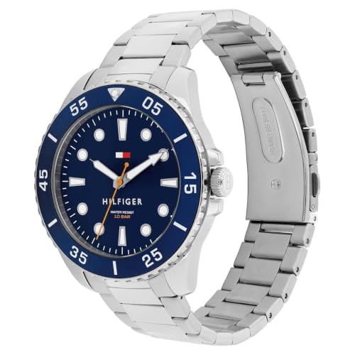 Image of Tommy Hilfiger Oceanic Quartz Analog with Blue Dial Silver Stainless Steel Strap Watch for Men - TH1792202