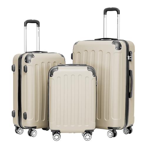 BEIBYE Hartschalen-Koffer Trolley Rollkoffer Reisekoffer Handgepäck 4 Rollen (M-L-XL-Set) (Creme White, Set) BEIBYE Hartschalen-Koffer Trolley Rollkoffer Reisekoffer Handgepäck 4 Rollen (M-L-XL-Set) (Creme White, Set)