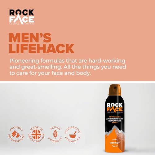 Rock Face Antiperspirant Deodorant for Men 200ml | Impact | Fast Absorbing | Non-Staining | 48 Hour Protection - Image 3
