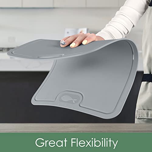 Gintan Flexibles TPU Schneidebrett, BPA-frei, mit Messer- und Saftrille, kratzfeste flexible Schneidebretter für die Küche… – Ansicht 5