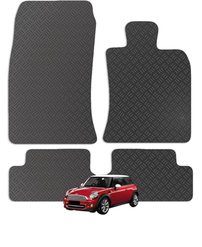 Carsio Car Mats For Mini 2006-2014 - 4 Piece Set (Rubber) Tailored Fit Rubber Floor Mat Set Complete Accessory Black Custom Fitted - Anti-Slip Backing, Heavy Duty & Waterproof