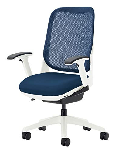 ライオン事務器 オフィスチェア フレキシブルアーム ライド コズミックブルー 79812