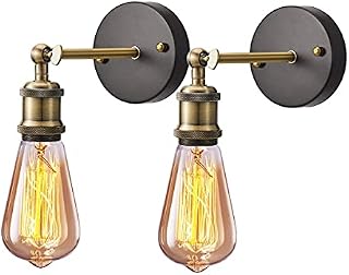 Industrial Wall Light 2 Pack, Licperron E26 Vintage Wall Sconce Lamp Fitting Fixtures with E27 Lamp Holder for Restaurant Bar Hotel Coffee Shop Decoration
