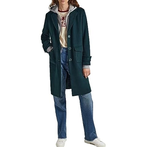 Pepe Jeans Women's Nica Wool Coat in Green Cover