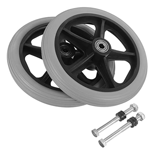 FRCOLOR Wheel Replacement for Wheelchair 2 Pcs Front Small Wheel Solid Tire Sturdy Stable for Elderly Patients
