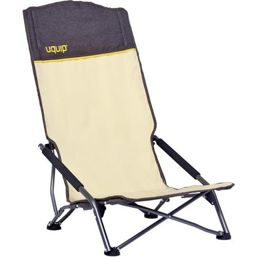 Uquip Chaise de Plage Sandy XL - Chaise de Camping Pliante en Acier - 120 kg - Sable