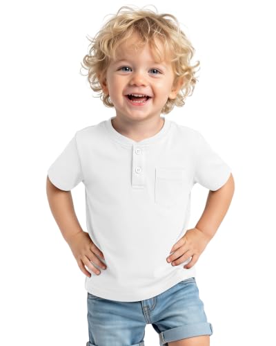 Image of Toddler Boys Cotton Henley T Shirts
