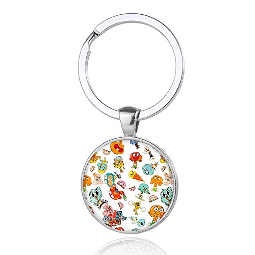 Preisvergleich Produktbild Fjhgqejfw The Amazing World of Gumball Taschen-Schlüsselanhänger Schlüsselanhänger Stofftier Insert Keychain Blank Keyrings Bilderrahmen Schlüsselanhänger Foto löschen Split Schlüsselanhänger