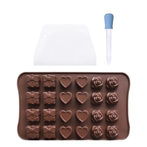 1 Molde De Chocolate, 1 Cuentagotas, 1 Raspador, Molde Para Hacer Postres Diy, Molde De Silicona, Molde Para Dulces En Cubitos De Hielo