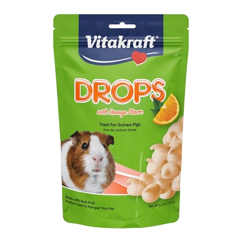 Vitakraft Drops Guinea Pig Treat - Orange - Yogurt Treats for Guinea Pigs Orange 5.3 Ounce (Pack of 1)