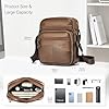SPAHER Men Small Genuine Leather Handbag Shoulder Bag Satchel Business Messenger Backpack Crossbody Casual Sling Travelling Bag Mens Gift For Wallet Purse Mobile Phone Keys Black #3