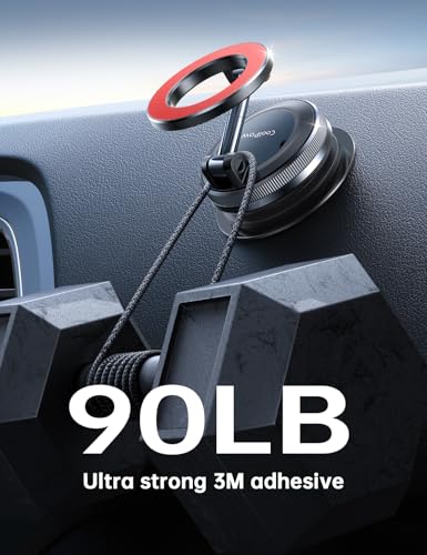 Image of Coolpow【Newest Vacuum Magnetic Phone Holder for Car Phone Holder Mount【Movable Vacuum Suction】 Magsafe Car Mount Cell Phone Holders for Your Car Accessories for Women Men for iPhone 17 16-red