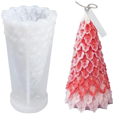 Candle Mould Silicone Candle Moulds Christmas Tree with Lace Casting Candles Body Mould 3D Silicone Mould Resin Casting Homemade Art Body Shapes Cover