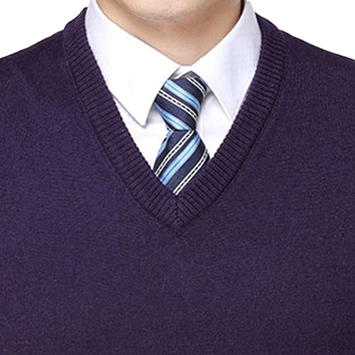JEShifangjiusu Mens V Neck Sweater Vest Cable Knitted Pullover Sweaters Vest Wool Blended Relaxed Fit Knit Sleeveless Sweater3