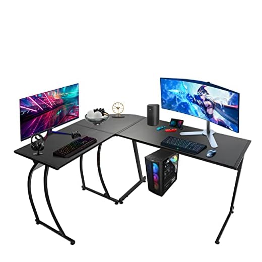 ZenStyle L-Shape Corner Computer Desk Home Office PC Laptop Table Multipurpose Gaming Workstation with Solid Steel Frame/Waterproof Desktop