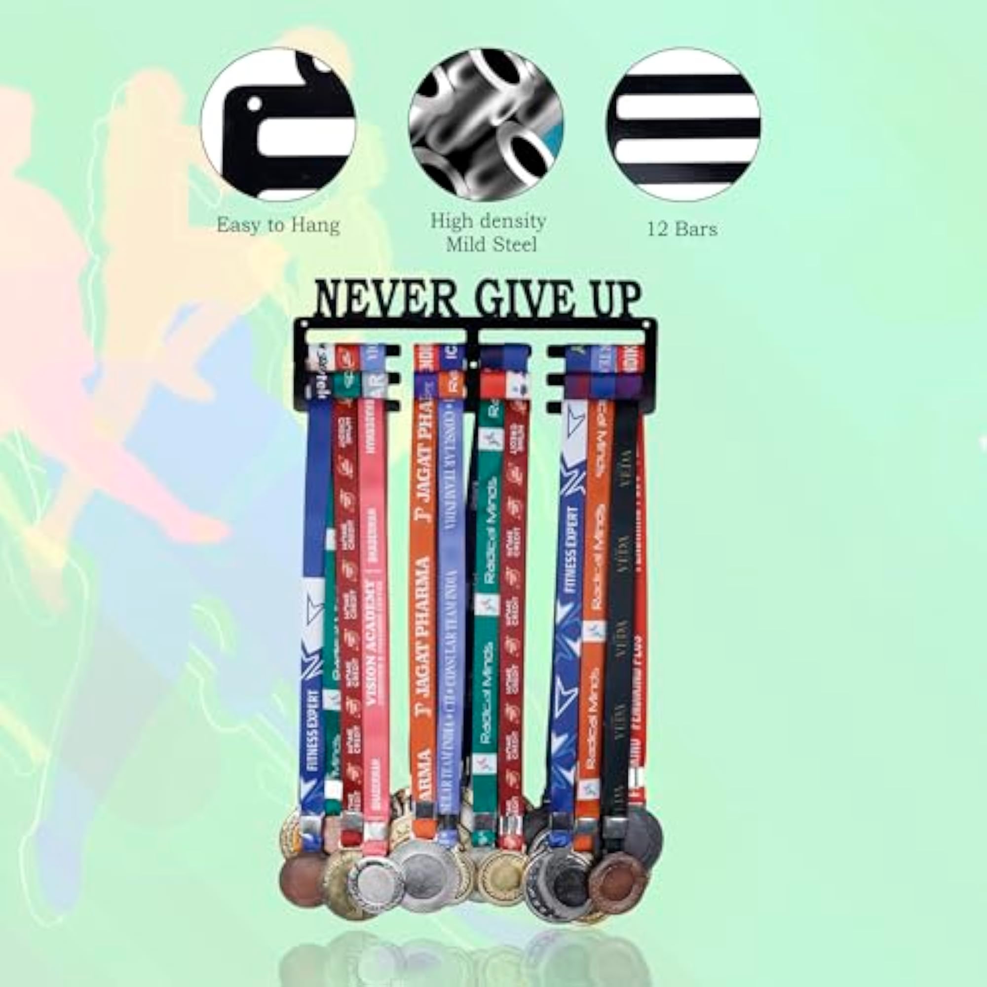 Medal Holder Wall Display Rack for Up to 30 Medals