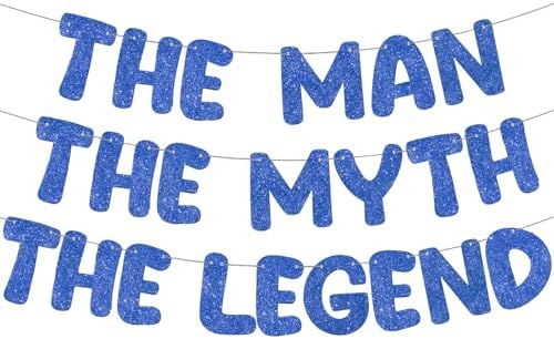 „The Man The Myth The Legend“ Glitzer-Banner – 3 M, Gold, Für Geburtstag & Herrenpartys