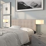 Flash Furniture Bedford Tufted Upholstered Queen Size Headboard in Beige Fabric