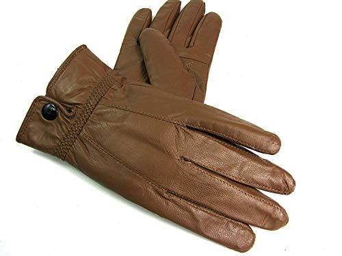 Leather Emporium - Damen Lederhandschuhe Weich Gefüttert Neu - Braun, S Cover