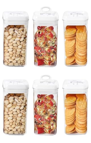Image of Airtight Food Storage Container with Lid Regular-L Lock Top Stackable Acrylic Kitchen Canister Jar for Nuts Snack Cracker Organizer (1350 ml Pack of 1 PCS)
