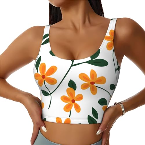 Camiseta de flores coloridas Mexpekil, top deportivo sin mangas con cuello en U