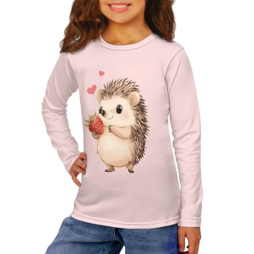 Image of Long Sleeve Shirts for Girls Casual Crewneck Tops Fall Winter Outfits for 3-16 Years Old