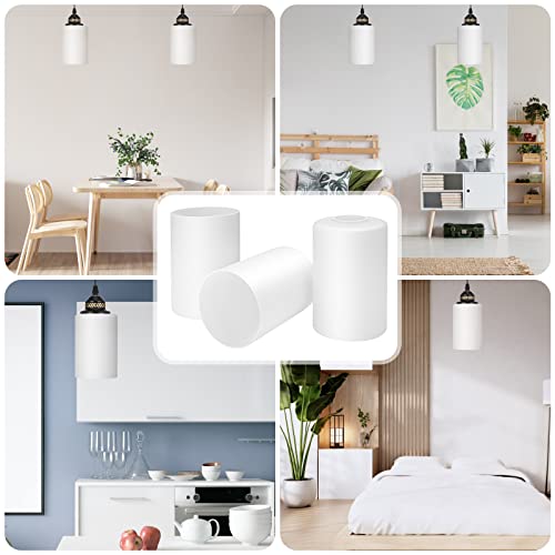 Image of Canomo 3 Packs Opal White Frosted Glass Lamp Shade Replacement, 6 inchx 4 inch Replacement Light Fixture Lampshade for Chandelier Pendant Lighting Fixture, 1-5 /8-Inch Opening