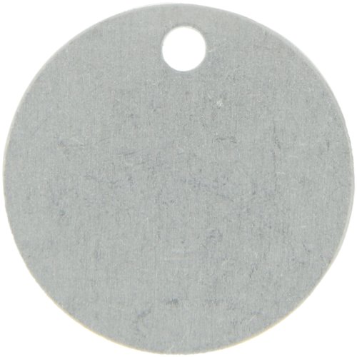 Etiqueta de válvula redonda Brady de uno y medio diámetro en aluminio natural b-906