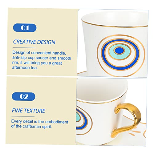 Abaodam 2 Conjuntos Restaurante Porcelana Árabe Convidados Bandeja De Chá Olhos Padrão De Mesa Servi