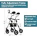 ELENKER All-Terrain Upright Rollator Walker with Padded Seat, 10