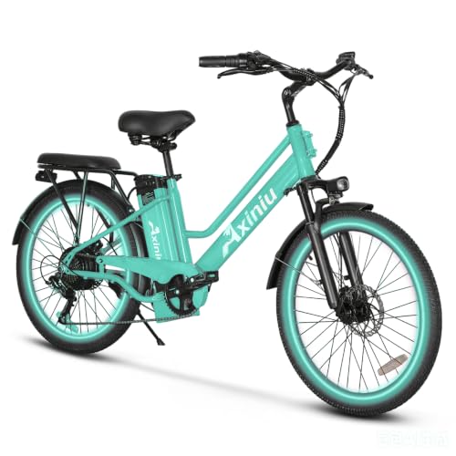 24 Inch Electric Bike for Adults, Step Through Ebike for Women, Peak 1000W Motor 22MPH, 48V 20AH Removable Battery Up to 70 Miles, 7 Speed Dual Shock Absorber, City Cruiser Commuter Bicycle image 4