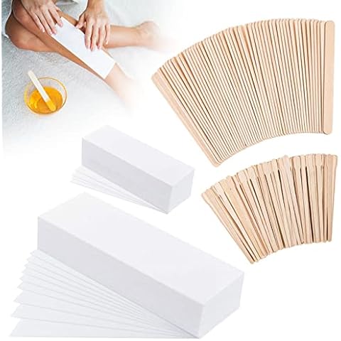 250pcs Wax Strips Paper Waxing Kit with Strips paper Non-Woven Waxing Paper Strips Wax Sheets Paper Wax Strips Waxing Spatulas Wooden Wax Strips and Sticks Wax Strips Body Hair Facial Removal Cover