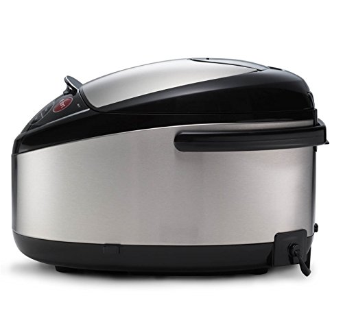 Image of Tiger Jax T18u K 10 Cup Micom Rice Cooker (Stainless Steel) | 10-Cup Micom Rice Cooker with Tacook Steamer, 10 Menus, 12-Hour Keep-Warm, Made in Japan