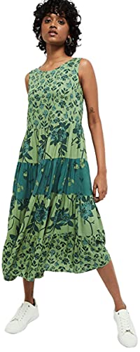 Image of Max Women's Rayon Printed Midi Dress Ankle Length Ethnic