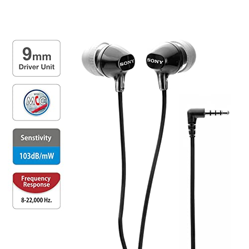 Sony MDR-EX14AP Wired in Ear Headphone with Mic (Black) view 2