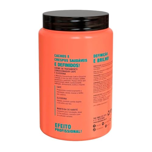 Máscara S.O.S Hidratação Cachos e Crespos, 1kg, Salon Line, Salon Line, Branco