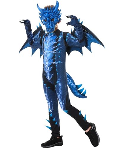 Disfraz de dragón para niños con alas y máscara miniatura 2