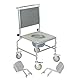 NRS Healthcare S30063 Toilettenstuhl mit Rädern, mit gepolstertem Sitz und Rückenlehne, höhenverstellbar