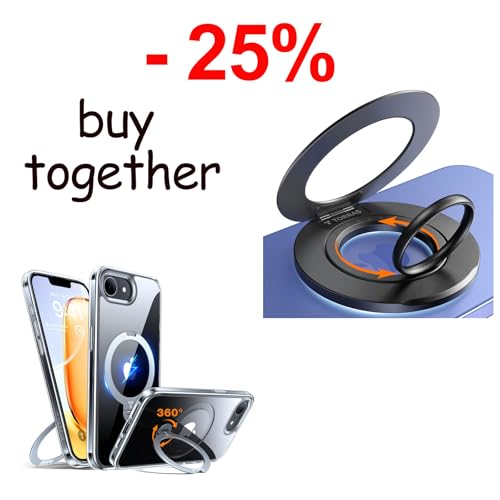 Magnetic Case & Magnetic Phone Grip Ring Holder Kickstand
