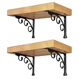 AddGrace Decorative Shelf Brackets L Shape 6 inch Black Wall Mounted Shelf Bracket with Screws (Blac