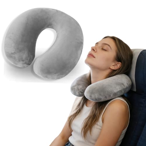 HUSHRICH Inflatable Neck Pillow for Travel Blow up Travel Pillow Portable Travel Neck Pillows for Adults Lightweight Inflatable U Shape Travel Pillow for Airplane